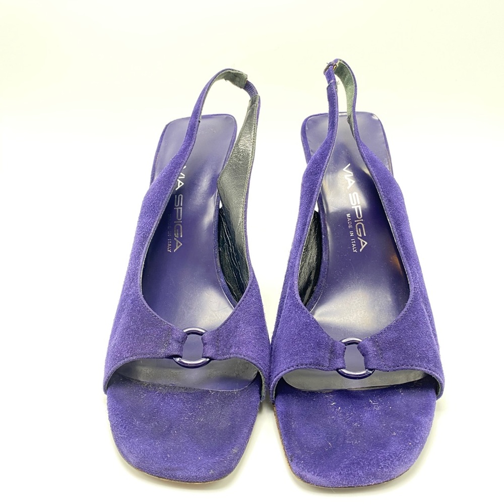 Purple Suede Open Toe Sandals by Via Spiga